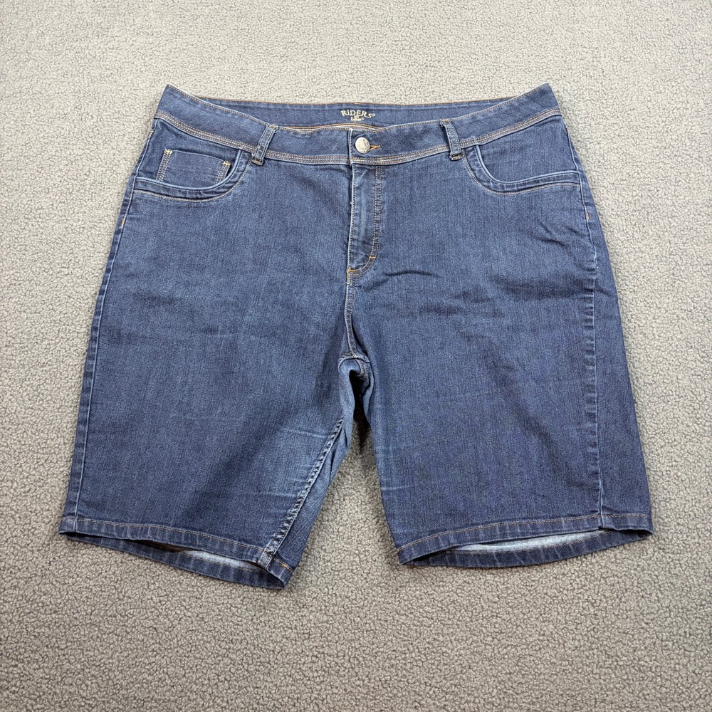 Riders by Lee Jean Shorts Womens 20W Blue Bermuda Denim Stretch 159R489 Pockets